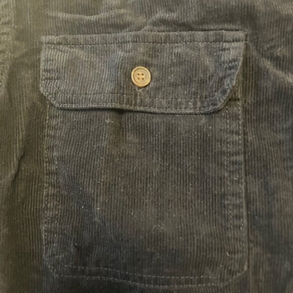 Men's Dark Navy Corduroy Button Down Shirt - Picture 3 of 5